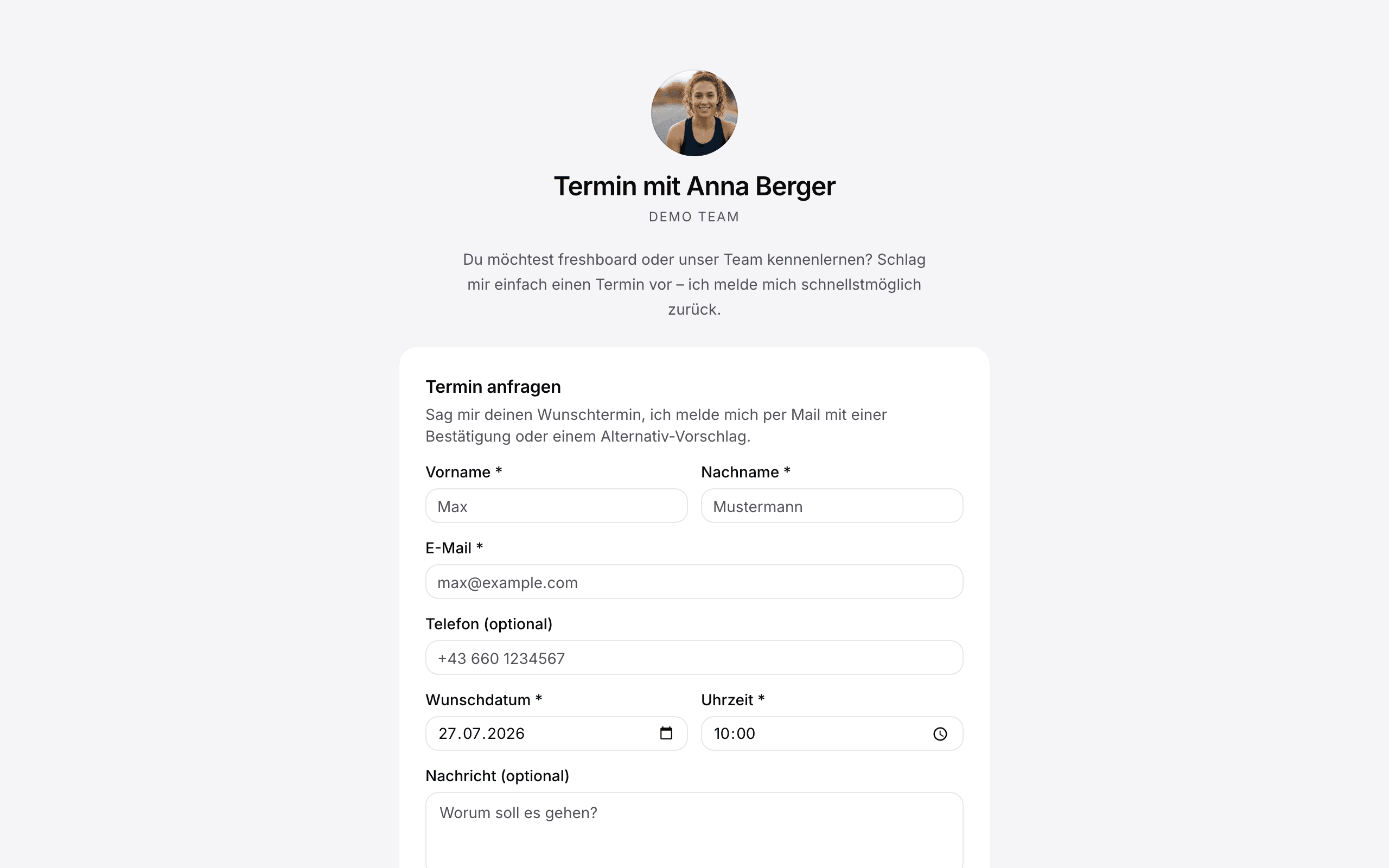 freshboard Terminanfragen