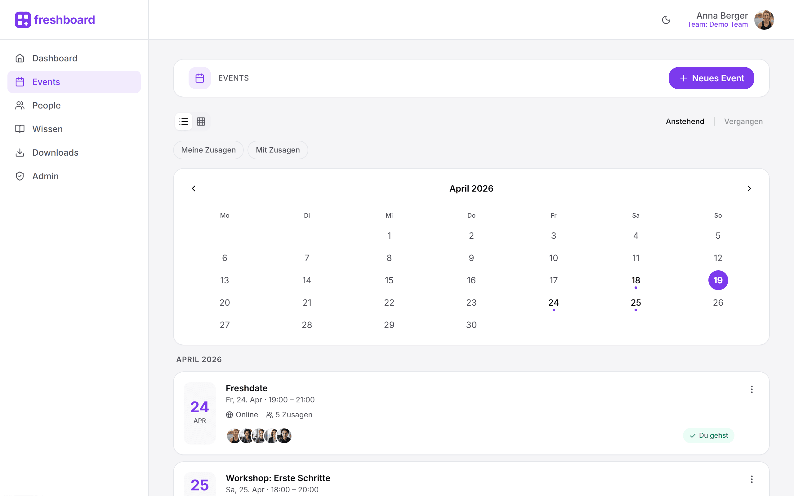freshboard Events
